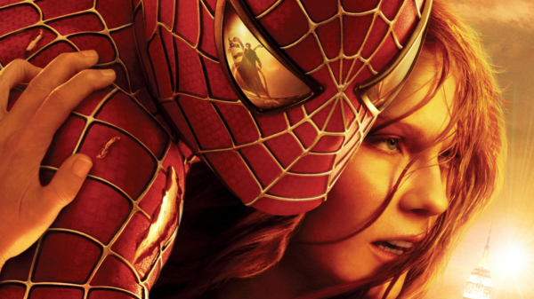 Kirsten Dunst e Tobey Maguire no pôster “Homem-Aranha 2”. Columbia / cortesia Everett Collection