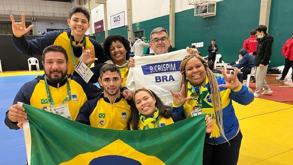 Judoca Rômulo Crispim conquista primeira medalha do Brasil na Surdolimpíada (CBDS/Divulgação)