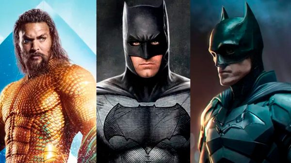 Jason Momoa fez mistério sobre mais de um Batman em "Aquaman 2" (Montagem/Reprodução)