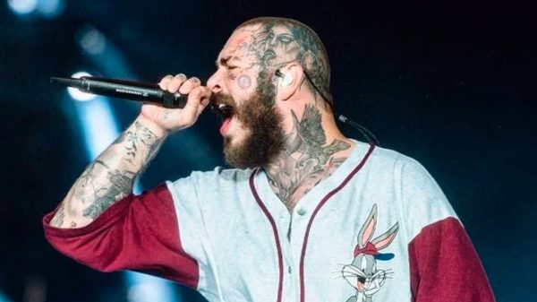 Post Malone em show recente no Rock In Rio (Divulgação)