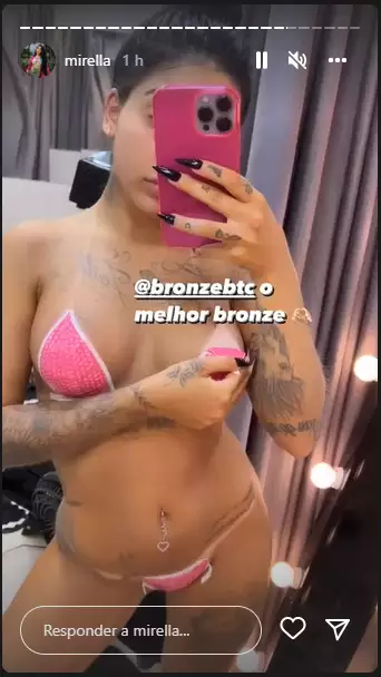 Mirella renovando o seu bronzeado (Foto: Reprodução/Instagram)