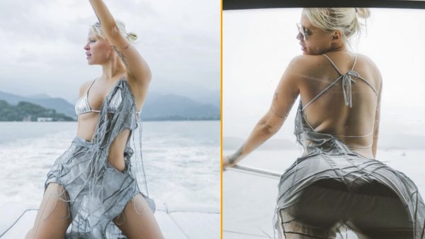 Luisa Sonza surgiu em passeio de barco e bumbum se destacou nos cliques (Montagem/Instagram)