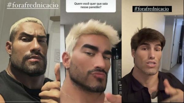 Ex-BBBs Bil Araújo, Gui Napolitano e Gabriel Fop brincam com aparência de Fred Nicácio (Instagram)