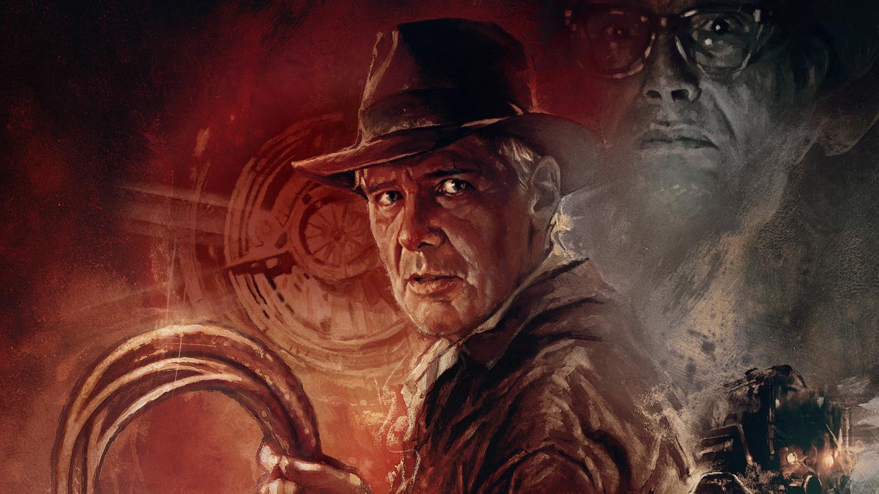 Harrison Ford no pôster de "Indiana Jones e a Relíquia do Destino"