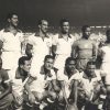 Brasil pronto para partida da Copa de 1950, no Maracanã, com Barbosa em campo (Arquivo Nacional)