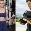 Os atores Brie Larson e Cris Hemsworth treinando para os papéis de Capitã Marvel e Thor