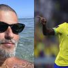 Bruno Gagliasso fez a alegria dos filhos em encontro com o craque da seleção Vini Jr