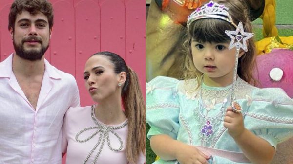 Rafa Vitti e Tatá Werneck encantaram internautas com a festa de Clara Maria