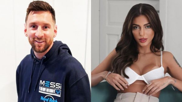 Messi deu uma rápida passada no story de Fernanda Campos