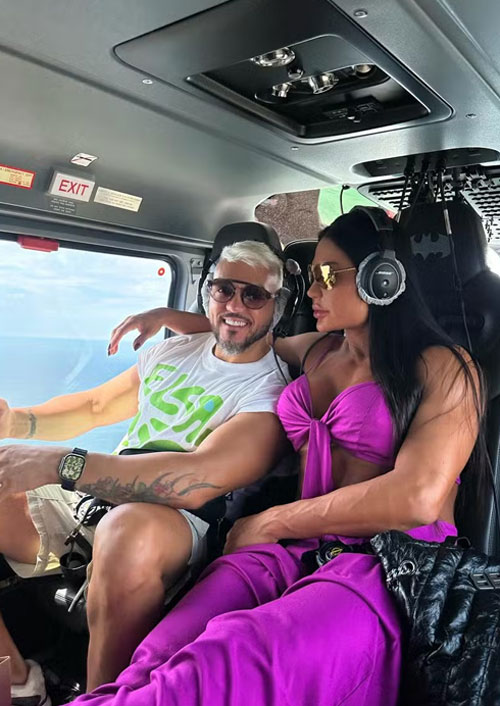 Belo e Gracyanne a caminho do Cruzeiro "Ney em Alto Mar"