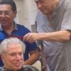 Silvio Santos estava cortando o cabelo